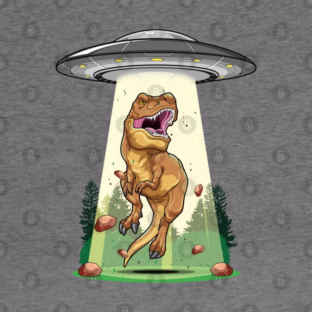 Cosmic Encounter:  Dinosaur Alien Abduction by GoshWow 